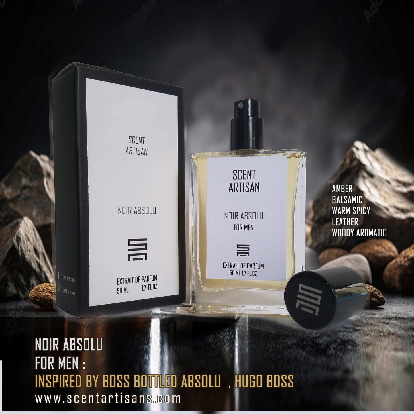 NOIR ABSOLU FOR MEN : INSPIRED BY BOSS BOTTLED ABSOLU