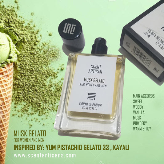 MUSK GELATO FOR WOMEN AND MEN : INSPIRED BY YUM PISTACHIO GELATO 33 KAYALI