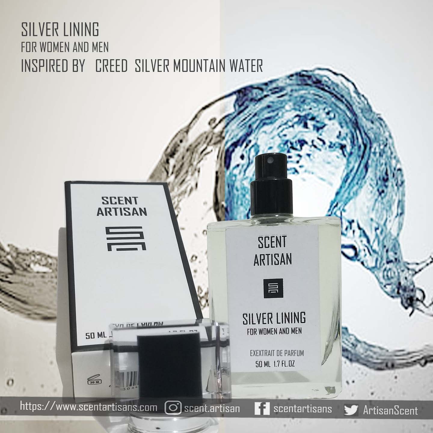 Silver Musk for women and me Indpired by Creed Silver Mountain Water